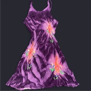 Vibrant Purple Floral Mini Dress